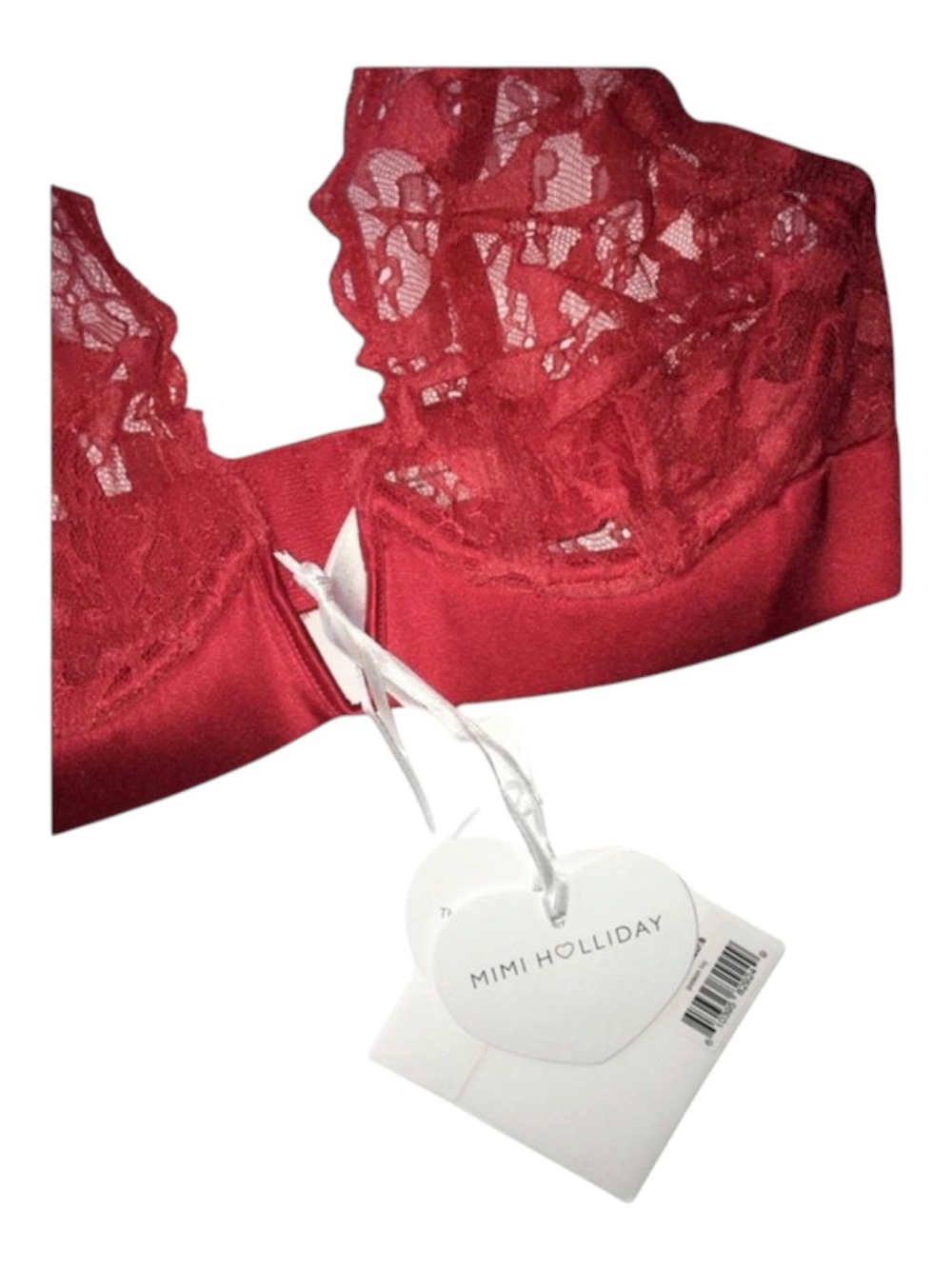 new Mimi Holliday ❤︎︎ Poison Ivy Deep V Plunge ❤︎︎ Heart Lace Bra ❤︎︎ Scarlet - Picture 8 of 16